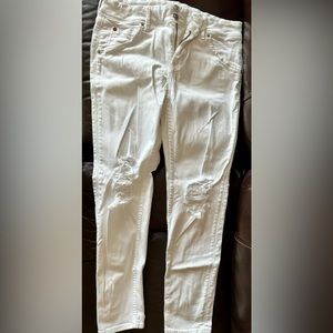 Hudson Skinny Ripped White Jeans size 30